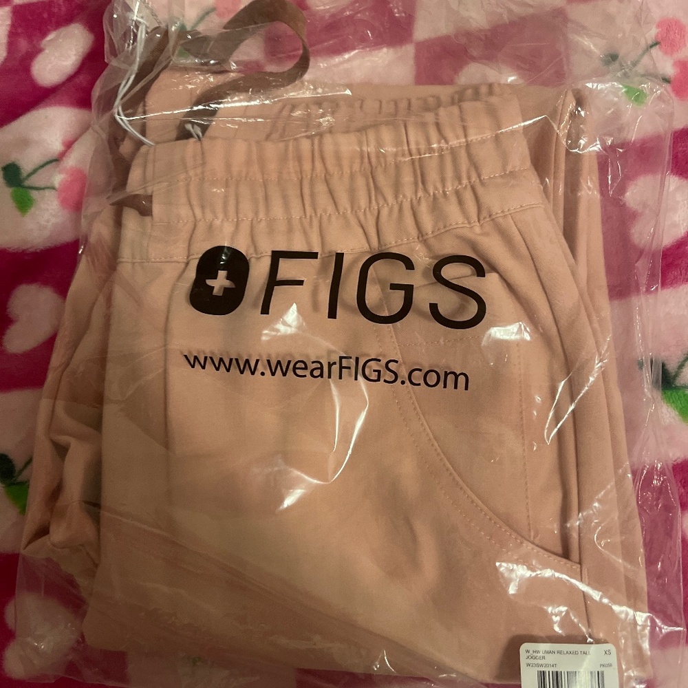 women's Pink Sand High Waisted Uman Relaxed - Tall Jogger Scrub Pants - XS - Tal